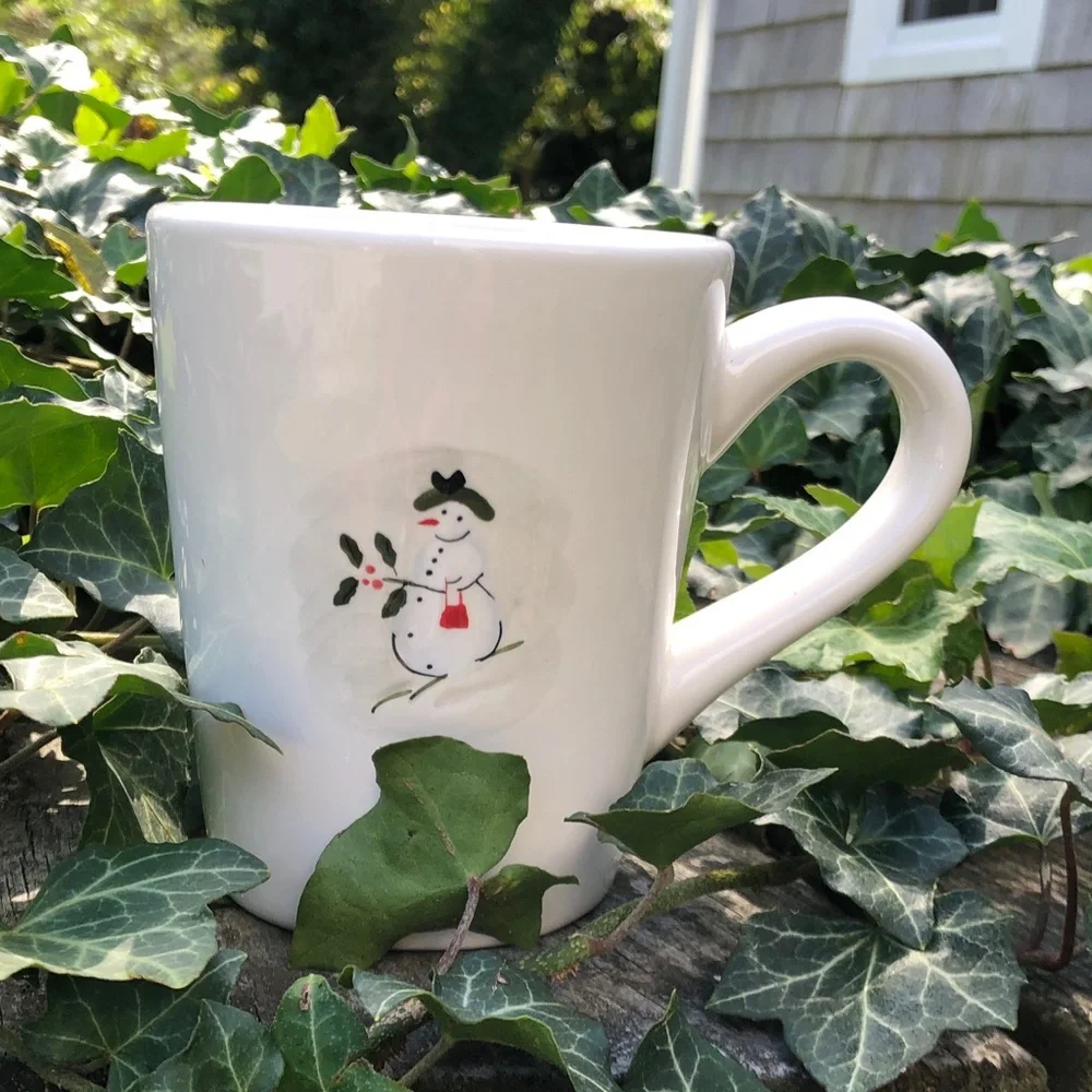 Williams Sonoma White Snowman Mug